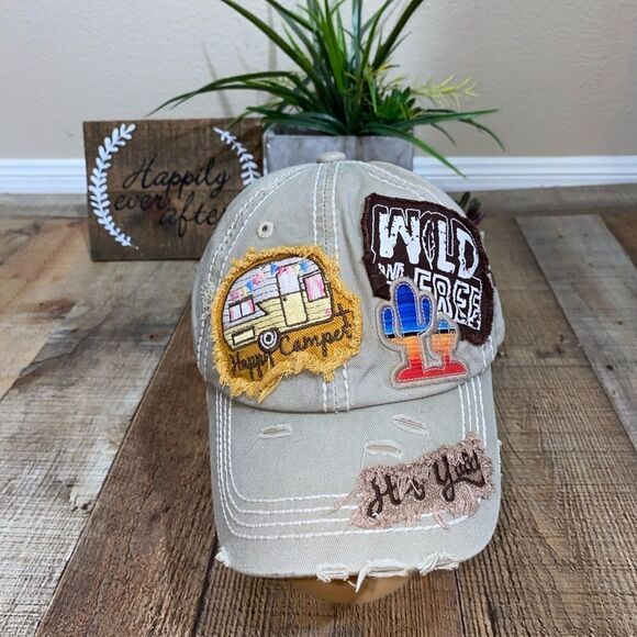 k bethos Accessories - K bethos happy camper hat strapback